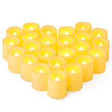 24 Pack 3.8cm x 4.6cm Flameless Flickering Battery Operated Tea Lights, Lit 200+ Hours Flicker LED Tealights
