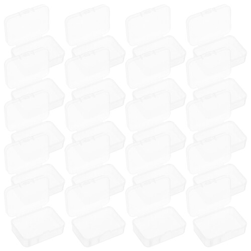 60Pcs Plastic Storage Containers Clear Small Boxes with Lid for Crafts