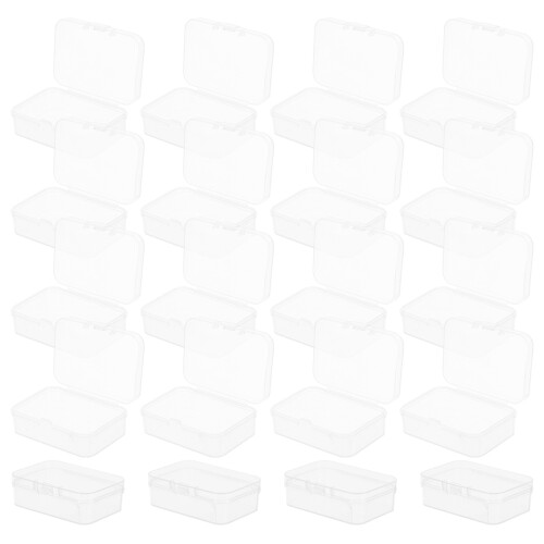 60Pcs Plastic Storage Containers Clear Small Boxes with Lid for Crafts 1