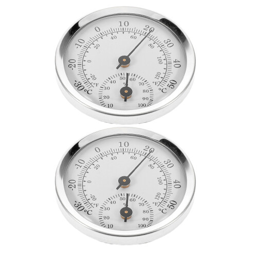 6Pcs Silver Hygrometer for Cigar Box LCD High Precision Humidity Meter