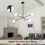 QAREHL Chandeliers Ceiling Lights, 6 Arm Sputnik Ceiling 6
