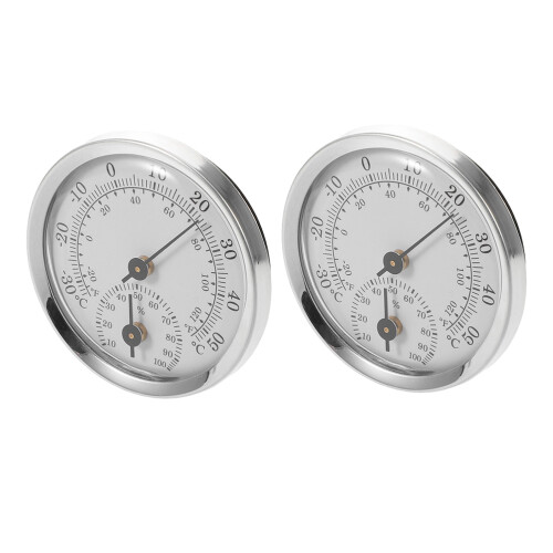 6Pcs Silver Hygrometer for Cigar Box LCD High Precision Humidity Meter 2