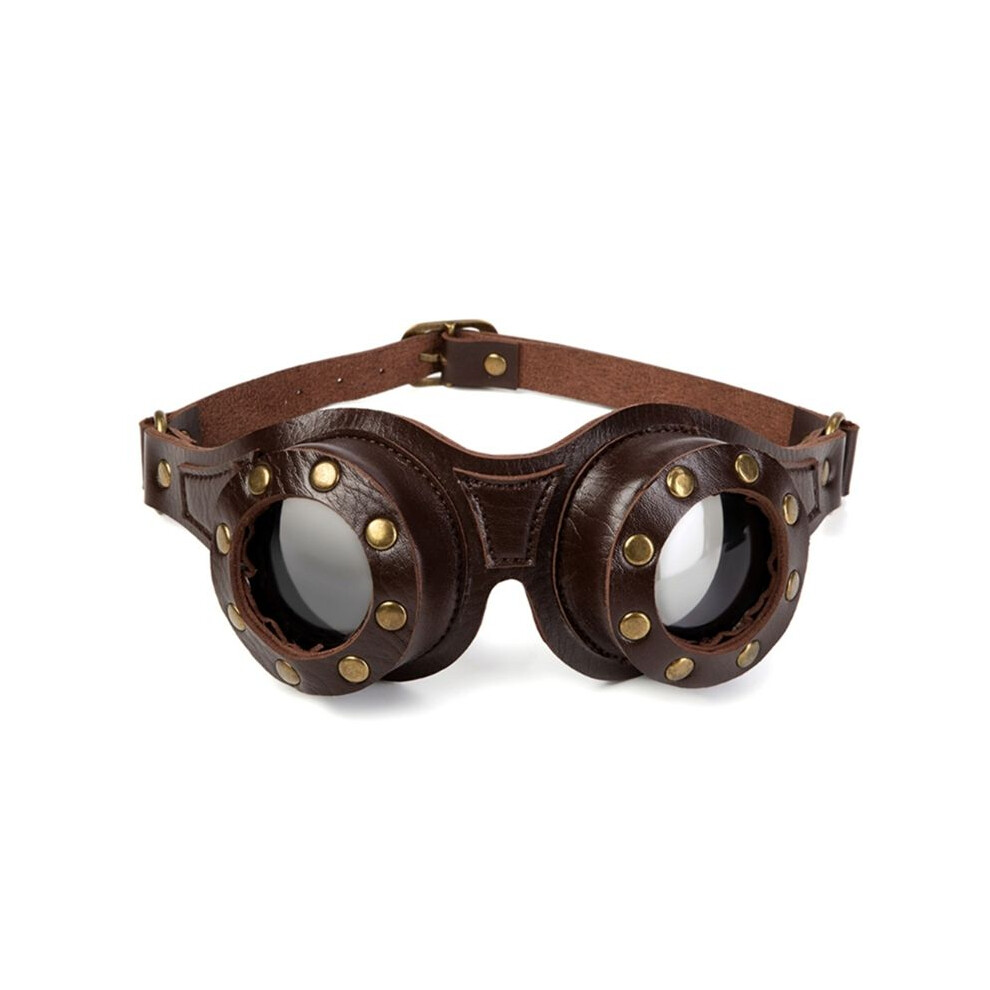 Handcrafted Steampunk Goggles Full Leather Adjustable Retro Cosplay Prop Grain 6032416885180