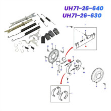 1Set Car Brake Shoe Slack Adjuster Repair Kit UH71-26-640 for Ranger BT-50 Navara 2006+ UH71-26-630