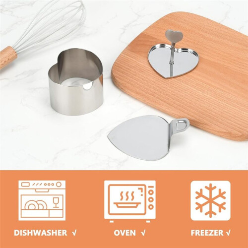 Conjunto de Anéis Cortadores de Bolo de Queijo Sem Costura de 3 Polegadas,  Molde de Aço Inoxidável para Mousse, Empratamento de Alimentos, 1