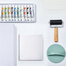 7 X 7 Inch Gel Printing Plate Kit, Complete Monoprinting Set with Brayer, Acrylic Paint, Paper and Tools for Making
