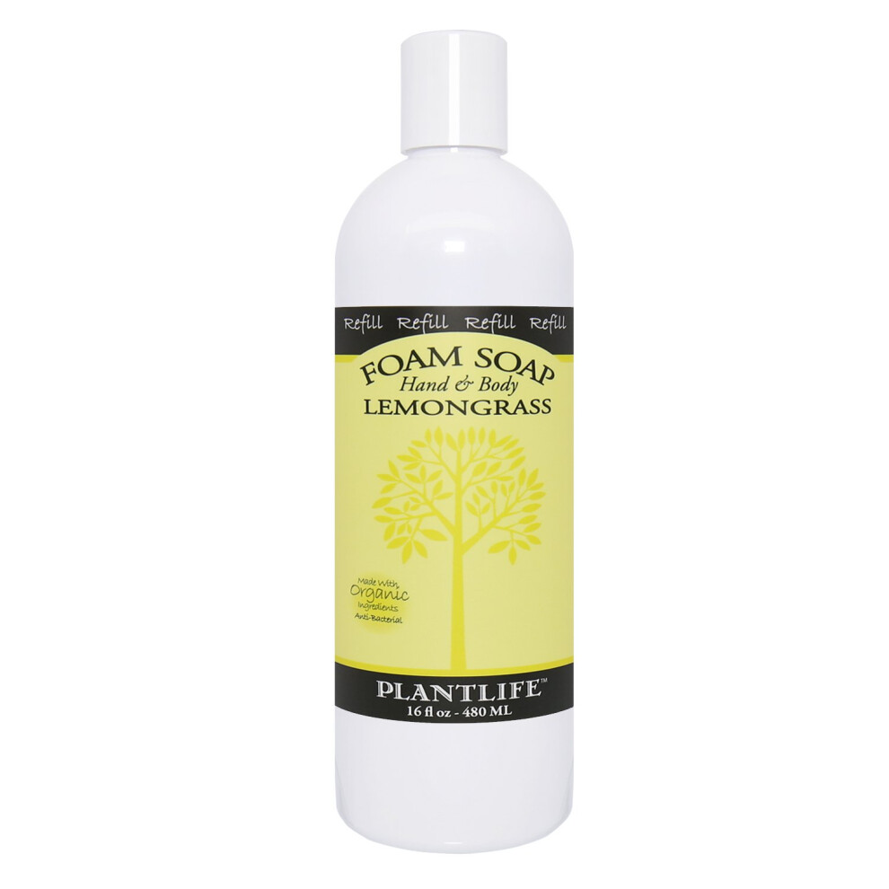 Plantlife Lemongrass Hand & Body Foam Soap - 16Oz Refill