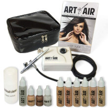 Art of Air Professional Airbrush Cosmetic Makeup System/Fair to Medium Shades 6pc Foundation Set with Blush, Bronzer, Shimmer and Primer Makeup Airbru