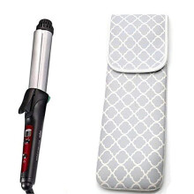 ALEIFLE Damen Hitzebeständige Neopren-Halterung für Lockenstab Reisetasche - Wasserabweisend (Grau Chevron)