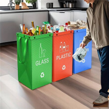 Pattumiera Pieghevole da 40 Litri, Capacità e Facile da Pulire, In Plastica PP Resistente per La Cucina di Casa (Una per Ciascuno Dei Tre