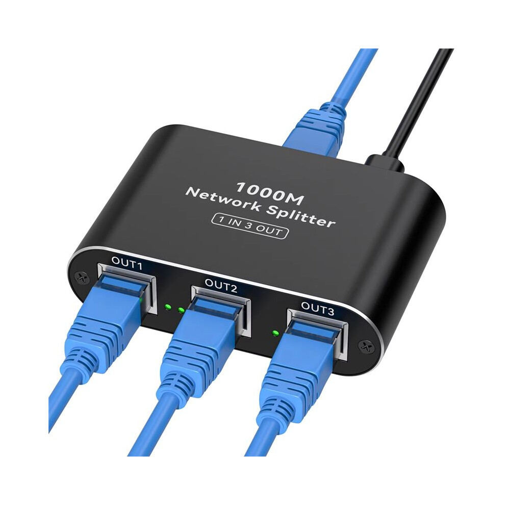 RJ45 Ethernet Splitter 1 to 3 LAN Splitter 1000Mbps Gigabit Ethernet  with USB-C Power Cable for Cat5/5e/6/7/8-image-OPC-PVT7QKP-NEW