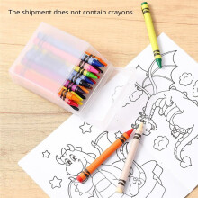 4 Pcs Plastic Clear Crayon Box Bulk Holds 24 Crayons Boxes Wth Hinged Lid and Snap Closure for School Office Supplies