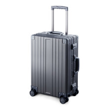 Travelking Multi-Size All Aluminum Hard Shell Luggage Case Carry On Spinner Suitcase by TravelKing 20"-28", Grey, 20"