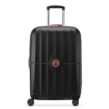 DELSEY Paris St. Tropez Hardside Expandable Luggage with Spinner Wheels, Black, Checked-Medium 24 Inch, St. Tropez Hardside Expandable Luggage with