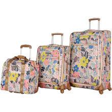 Lily Bloom Luggage 3 Piece Softside Spinner Suitcase Set Collection, Cabin Pink, One Size, Softshell Expandable Luggage Set With Spinner Wheels