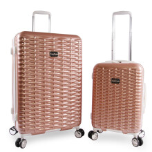 bebe Women's Lydia 2 Piece Suitcase Set with Spinning Reels, Rose Gold, Standard-Gr??e, Lydia 2-Piece Trolley Suitcase