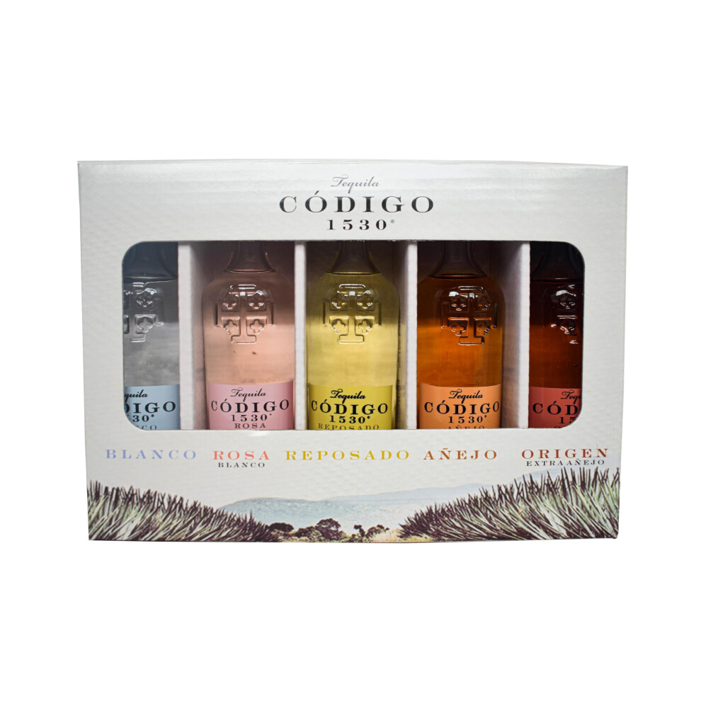 Código 1530 C?Digo 1530 Ultra-Premium Tequila Gift Set (Blanco, Rosa Blanco, Reposado, A?Ejo, Origen (Extra A?Ejo)), Award-Winning, 100% Blue Weber Agave, 5 X
