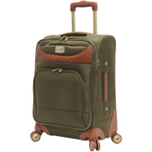 Pathfinder Luggage Sets with Spinner Wheels, Softside Expandable 20" 24" 28" Suitcase Carry-On 15 Inch Tote Bag, Olive, 20-Inch Carry-On
