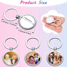 12 Pcs Sublimation Blank Keychain Round Heat Transfer Keychain Metal Board Key Rings Thick Sublimation Photo Keychain
