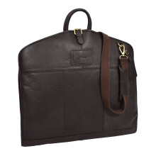Luxury Leather Suit Carrier Slimline Travel Garment Dress Bag Keswich Brown