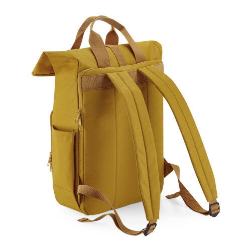 BagBase BagBase BG118L Recycled Twin Handle Roll-Top Laptop Backpack - Mustard 1