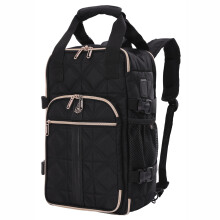 Aerolite Ryanair & Wizz Air Quilted Lightweight Under Seat Travel Carry On Hand Cabin Luggage Backpack Rucksack Flight Bag 40x20x25 (Black)