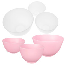 6Pcs Silicone Spa Bowls Assorted Colors Stable Base Facial Mask Mixers