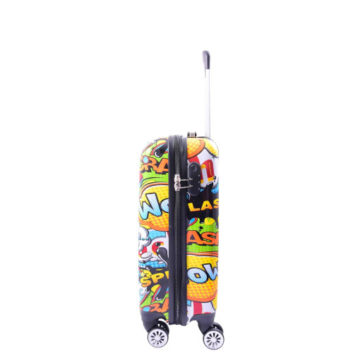 Divergent Retail DR632 Cabin Size Hard Shell Four Wheels Comic Print Suitcase 2