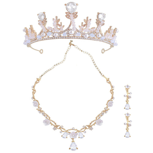 4Sets Goldfarbene Kleine Mit Ohrclips Und Halskette 1