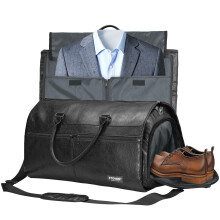 Stover Garment Travel Duffle Bag, Large 2-in-1 Convertible Carry-on Luggage for Men & Women- Hanging Suits, Dresses & Clothes + Shoe Compartment-