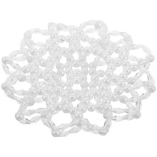 4Stk Haarnetz Perlen Häkel Elastisch Weiß Tanz Frisur Bun Accessoire