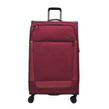 Suitcase Travel Bag Carry On Hand Cabin Check in Soft Case Luggage Trolley Zipped Compartments - Burgundy L