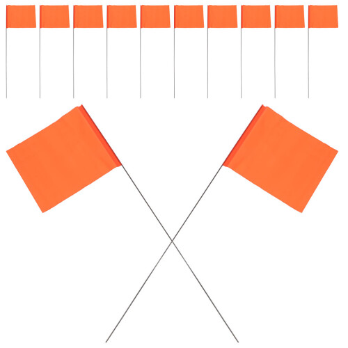 100Stk Leichte Baustellen Markierfahnen Orange PVC Für 2