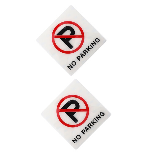 6Stk Weiß No Parking Schild Acryl Selbstklebend 1