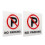 6Stk Weiß No Parking Schild Acryl Selbstklebend 3