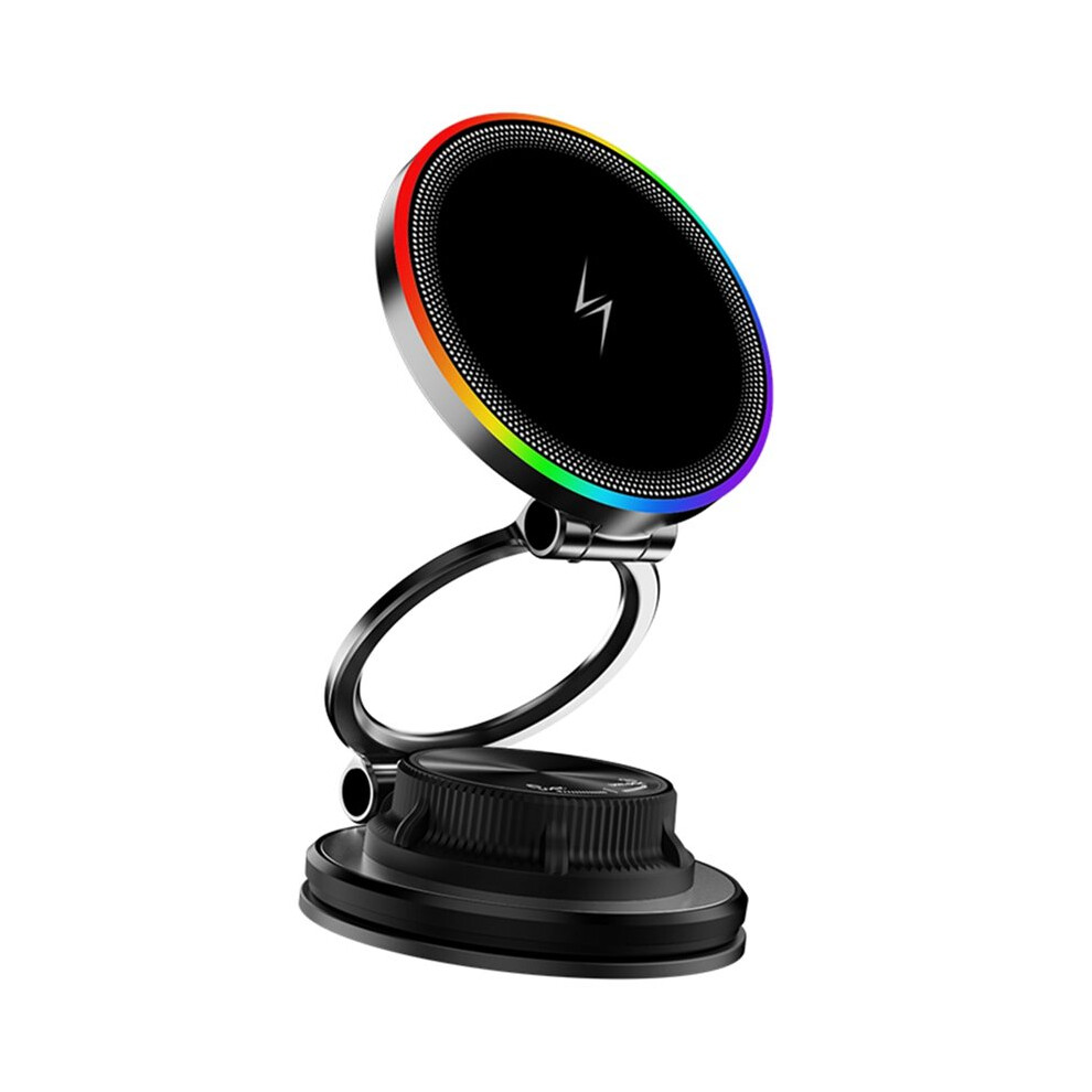 Car Mount Vacuum Magnetic Holder Foldable Strong Suction Stand 15W Fast Wireless Charging 360 Rotation Car Phone Holder 4712433879554