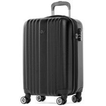 FERG? Luggage Set 3 Piece Hard Shell Travel Trolley Toulouse Suitcase Set 4 Twin Spinner Wheels Black
