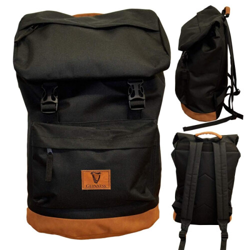 Guinness Black Guinness Backpack With Brown Suede Base