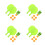 4Sets Table Tennis Self Training Set Green PP Indoor Parent-Child Kit 4