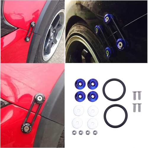 1Ensemble Fixation Bouton Rapide Bleu Aluminium Pour Arrière