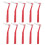 10Pièces Petite Manche Rouge Interdentaire Souple Confortable 10