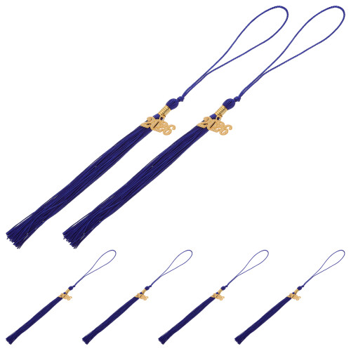 18Pcs Blue Graduation Tassel Ornaments Polyester Zinc