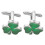 5Pièces Clips Cravate Et Boutons Manchette Vert Pour Tenue Chic 1