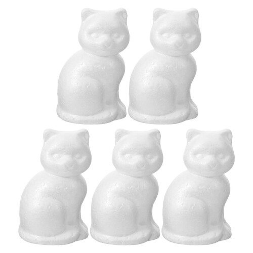 20Pièces Figurines Chat En Mousse Blanche Pour Bricolage Décoration 1