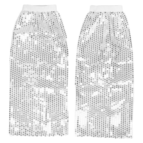 3Paires Guêtres Stretch Blanches À Sequins Pour Performance Artistique 1