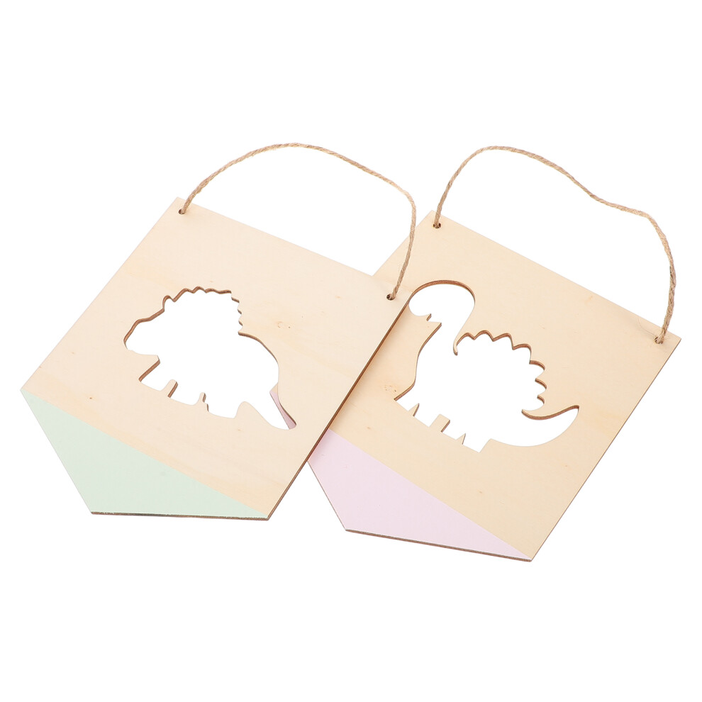 8Pcs Wood Hanging Dinosaur Decor Assorted Colors Toddler Room Artibetter