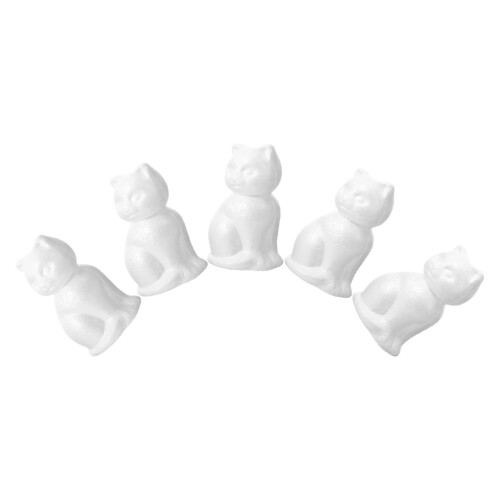 20Pièces Figurines Chat En Mousse Blanche Pour Bricolage Décoration 2
