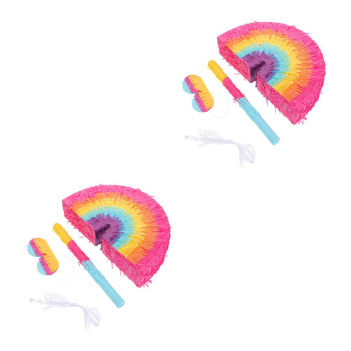 2Ensembles Pinata Boho Colorée Bandeau Bâton Pour Anniversaire 2