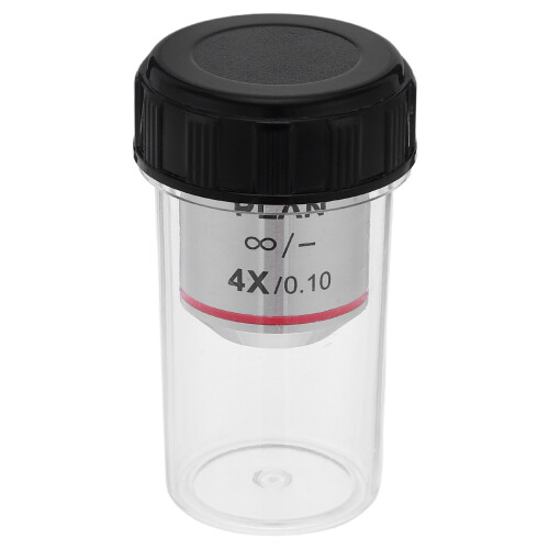 2Pcs Universal 4X Objective Lens Copper Material Clear Microscope Lens 2