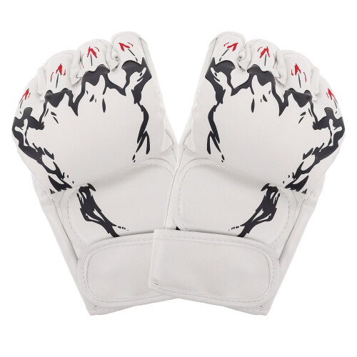 3Paires Kickboxing Boxe De Combat PU Blancs Confortables